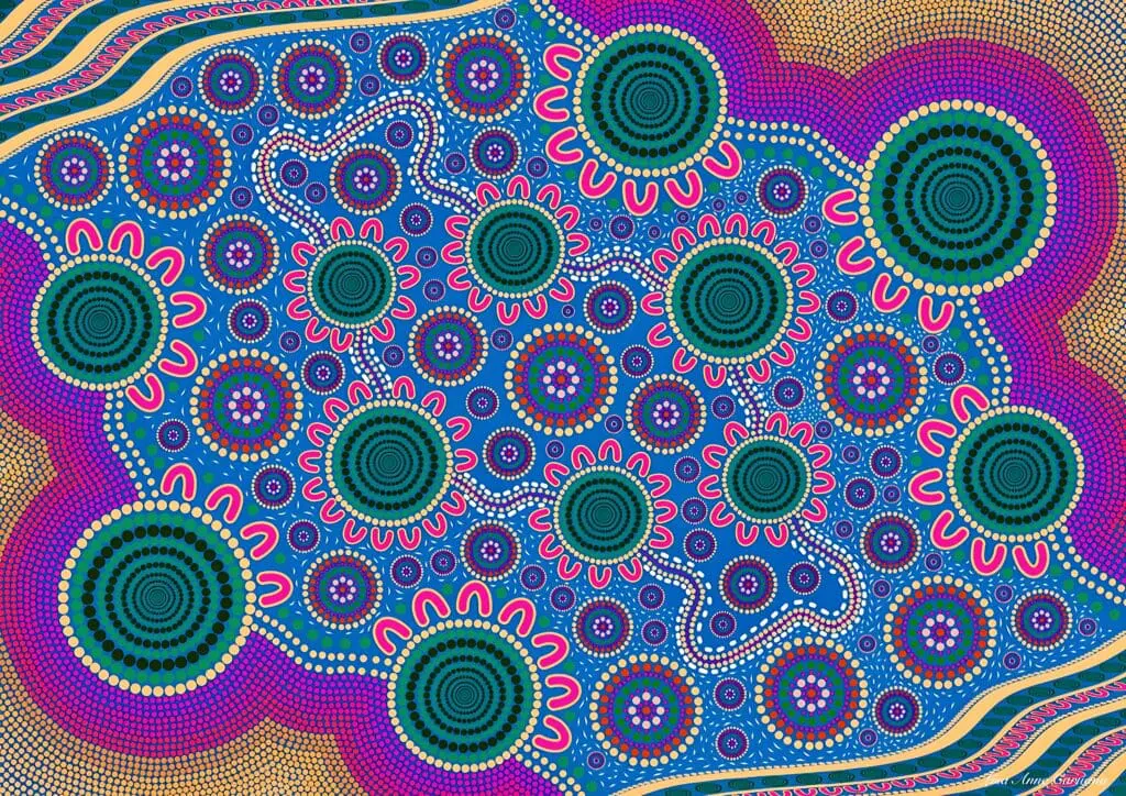 Indigenous artwork 'With Gratitude' for BOH 2023 Program Guide by First Nations artist Lisa Anne Caruana 2023